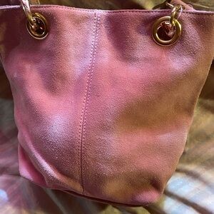 Apt 9 Pink Barbiecore Suede and Leather Mini Bucket Bag